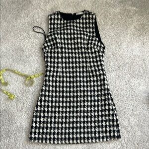Alice + Olivia Black and White Sheath Mini Dress
